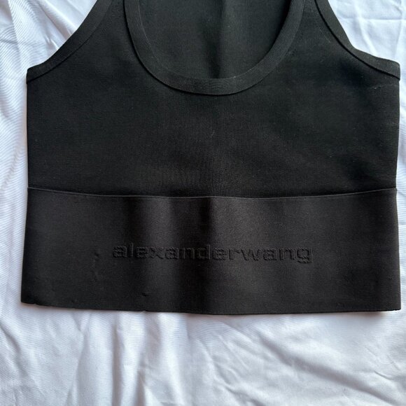 NEW Alexander Wang Scoop Neck Bra Top With Logo Elastic Band XS - Picture 4 of 11